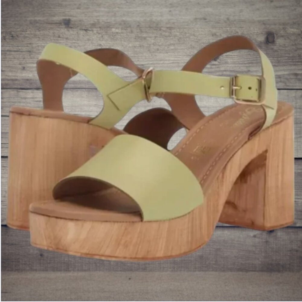 Seychelles Manila Platform Heel Sandal In Light Green NWT & Box Sz 9
